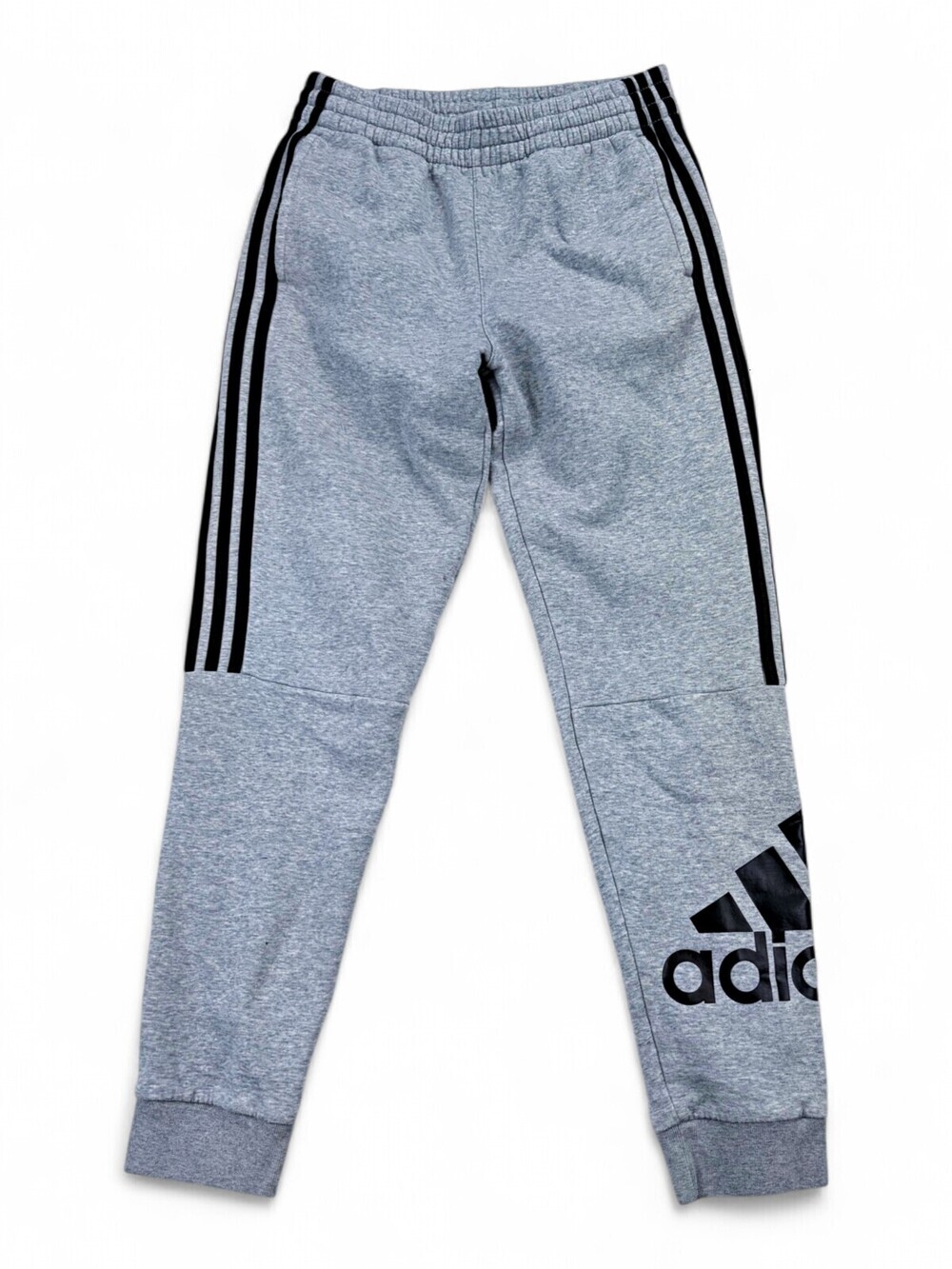 Adidas Women's 3-Stripes Gray Joggers XL | Logo Track Pants